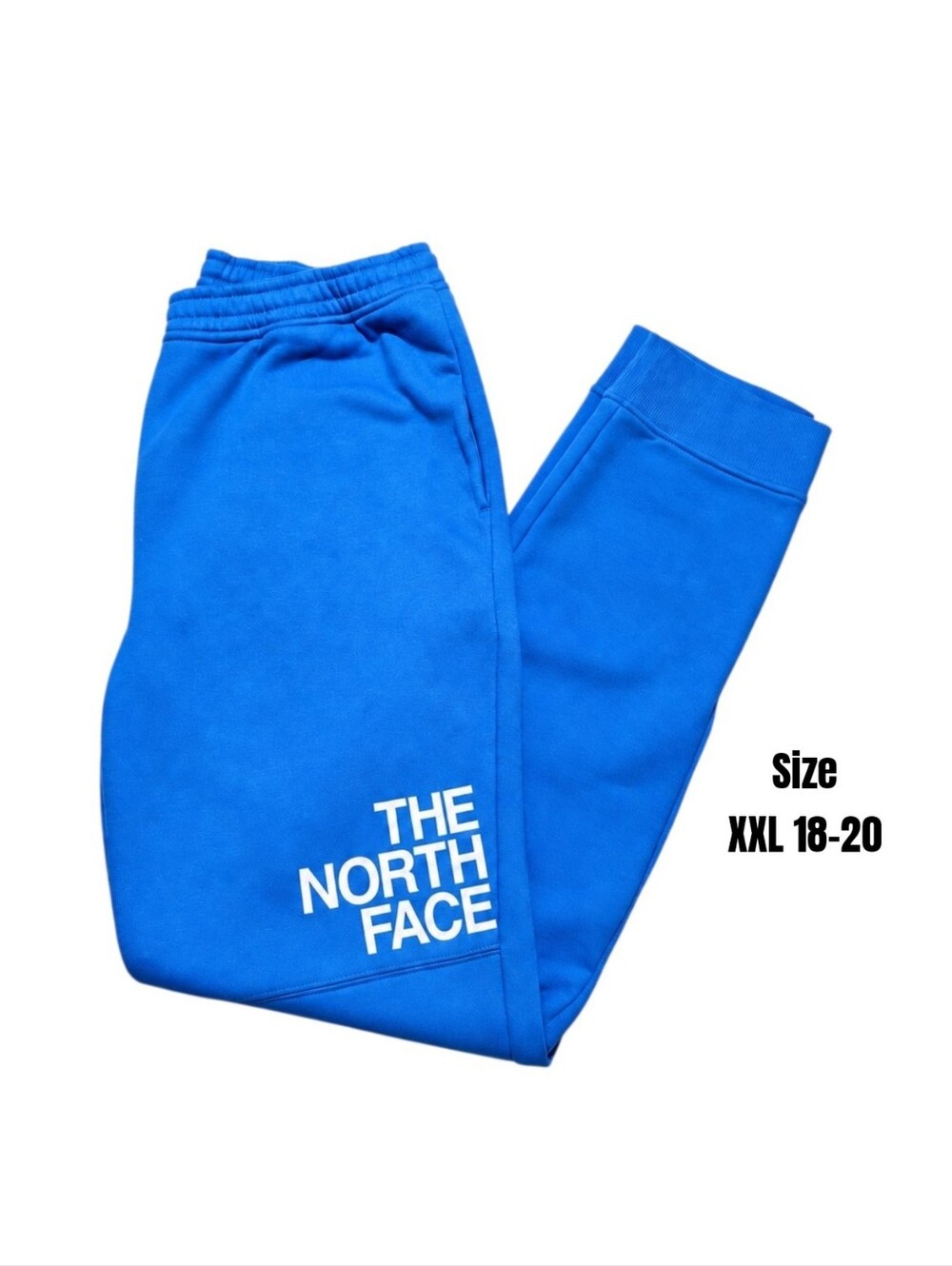 The North Face Boys Bright Blue Camp Fleece Joggers Sweatpants XXL 18/20 NWOT